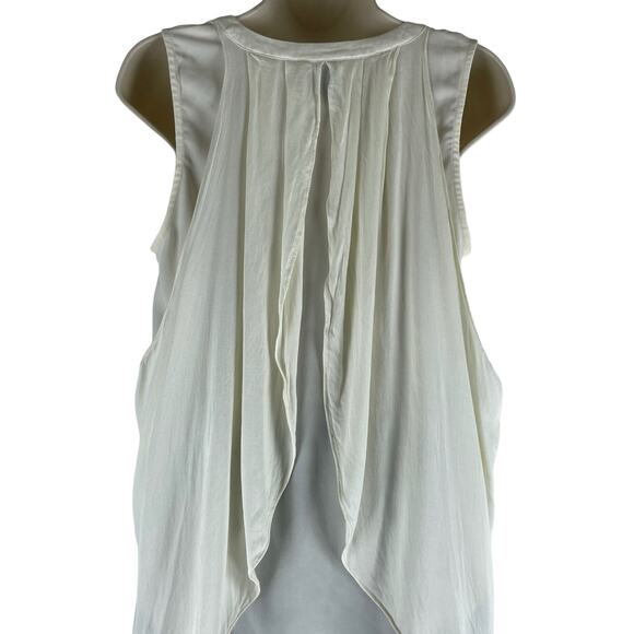 addison Revolve Cascade Hem Button Front Drapey Blouse Ivory Size S - Picture 8 of 9